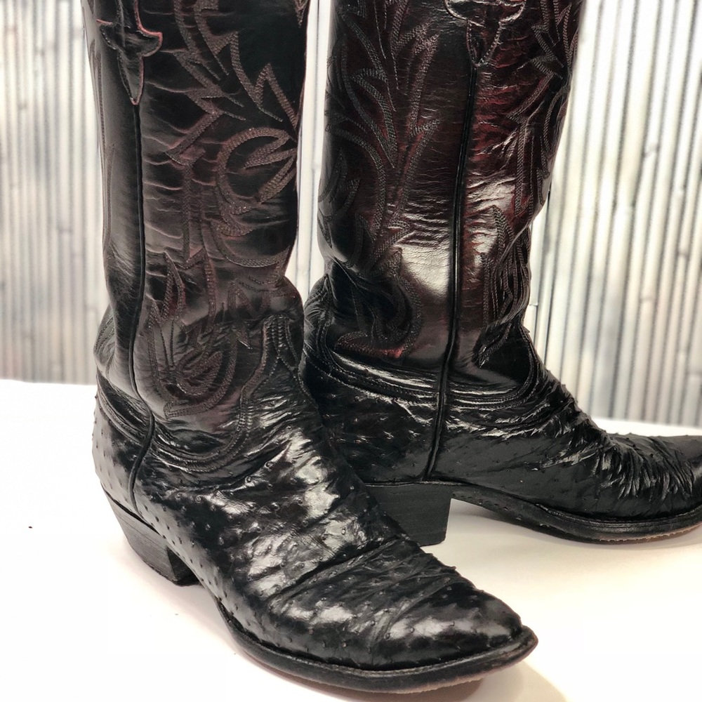 LUCCHESE WOMENS 7B Ostrich Classic Cowboy Boots